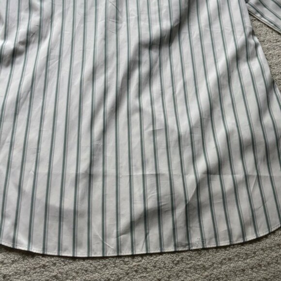 Banana Republic 2025 Cotton Poplin Asymmetrical Shirt Dress Green Stripe Small - Picture 7 of 16